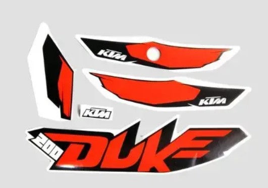 Sticker Kit for Ktm Duke 200(White  Orange Tank)-KTM