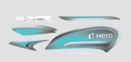 Sticker Set for Hero Splendor Plus [BS6] [2020] [Grey-Green] -HERO