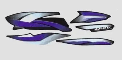 Sticker Set for Hero Splendor Pro T3 [[Black Tank-Blue]]-HERO