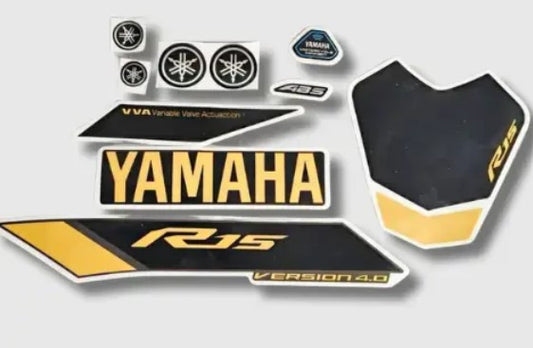Sticker Set  for R15 V4 (ABS VVA ) (Black/Gold)-YAMAHA