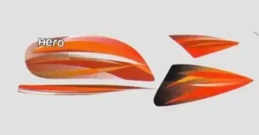 Sticker Set for Hero Splendor Pro T2 [Red Tank]-HERO