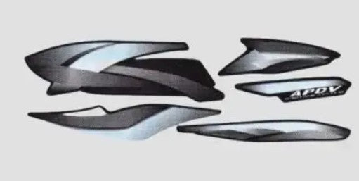 Sticker Set for Hero Splendor Pro T3 [Black Tank-Grey]-HERO